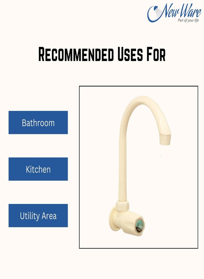 NEW WARE PVC Swan Neck Tap with Big Neck & Flange | Plastic Sink Cock for Kitchen, Bathroom & Wash Basin - Image 3